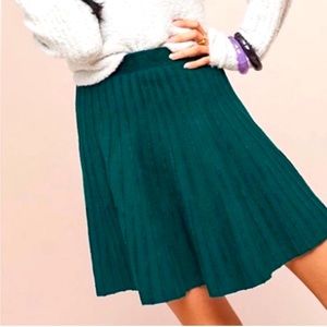 Anthropologie Meadow Rue green knit mini skirt